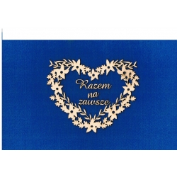 Serce ażurowe  15x12 cm z napisem " Razem na zawsze "